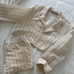Zara Cream Striped Top